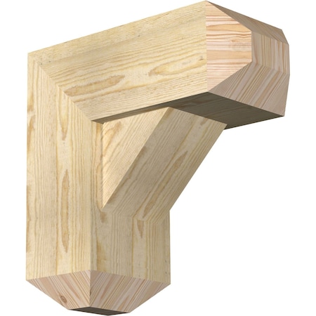 Ekena Millwork Traditional Craftsman Rough Sawn Bracket w/ Offset Brace, Douglas Fir, 8"W x 18"D x 18"H BKT0806X18X18TRA04RDF